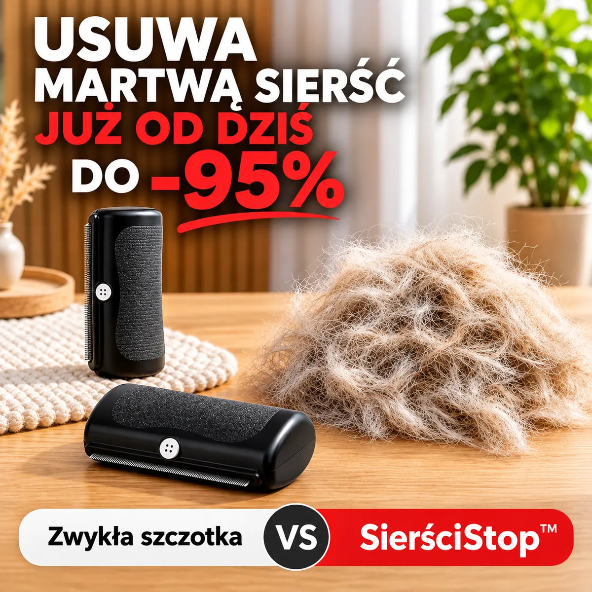 Profesjonalna szczotka do usuwania sierści SierściStop™