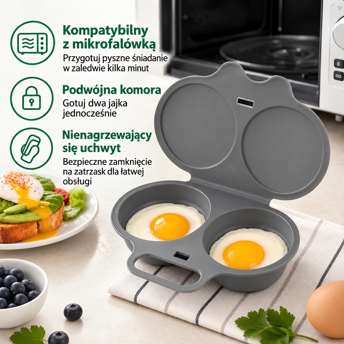 Pojemnik do gotowania jajek w mikrofalówce