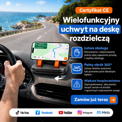Obrotowy uchwyt samochodowy na smartfon.
