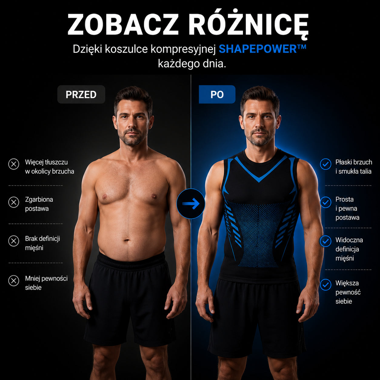 Koszulka kompresyjna modelująca sylwetkę